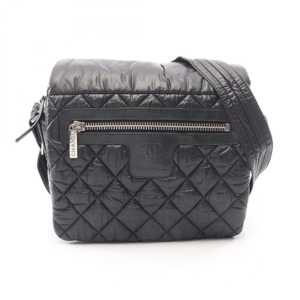 Chanel Coco Cocoon Small Messenger Shoulder Bag Handbag Nylon Leather Women's...